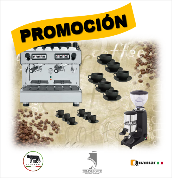promo Noviembre Paquete Cafetera + Molino + Tazas en porcelana